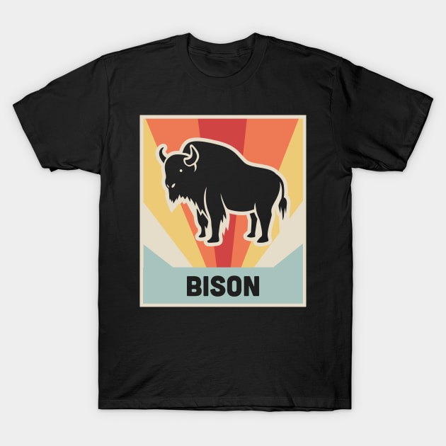 BISON - Vintage 70s Style Poster T-Shirt by MeatMan